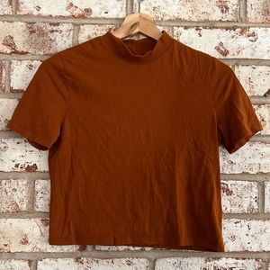 Fall orange - short sleeve - turtleneck